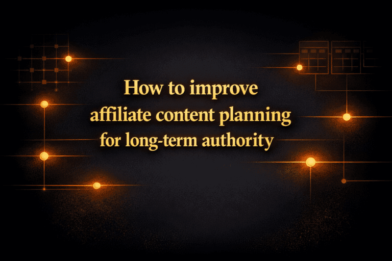 How to improve affiliate content planning for long-term authority