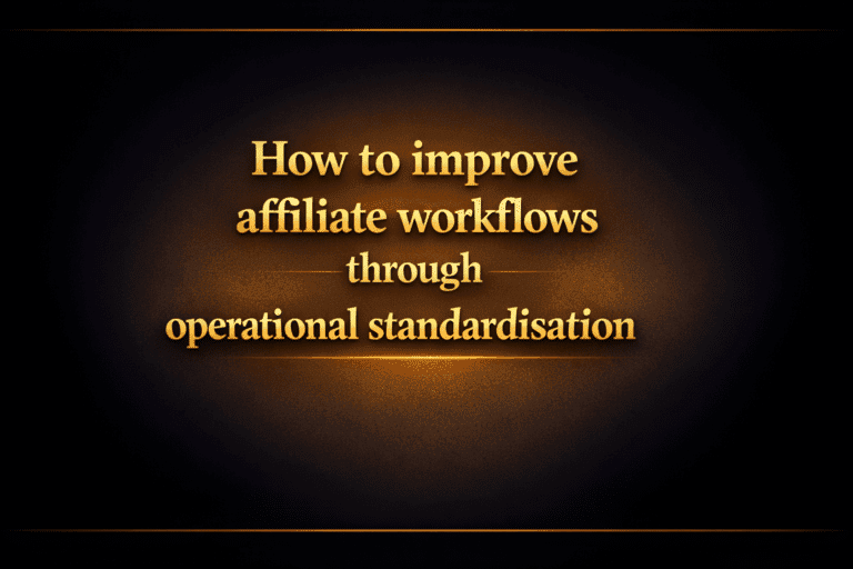 How to improve affiliate workflows through operational standardisation