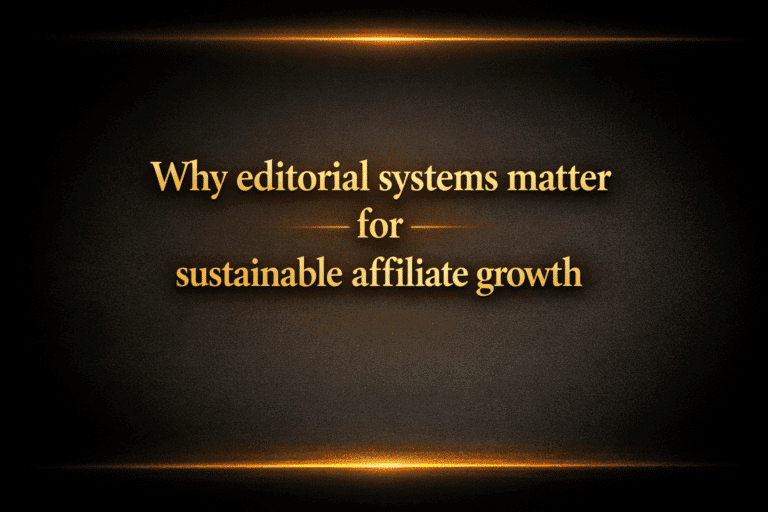 Why editorial systems matter for sustainable affiliate growth