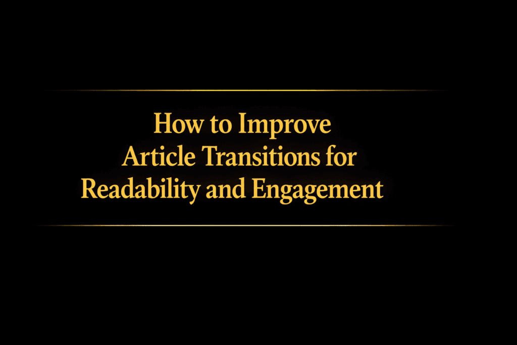 How to improve article transitions for readability and engagement