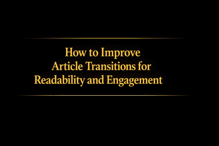 How to improve article transitions for readability and engagement