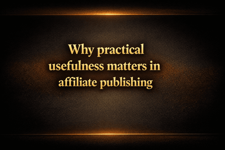 Why practical usefulness matters in affiliate publishing