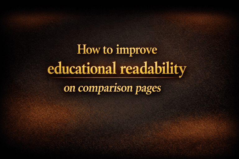 How to improve educational readability on comparison pages