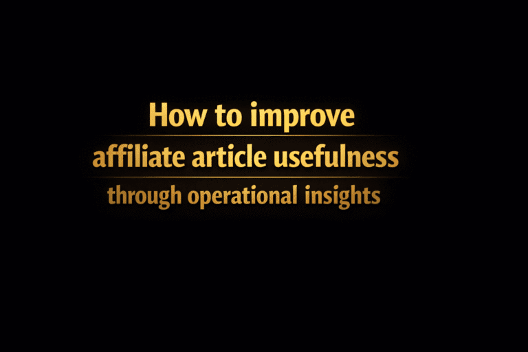 How to improve affiliate article usefulness through operational insights