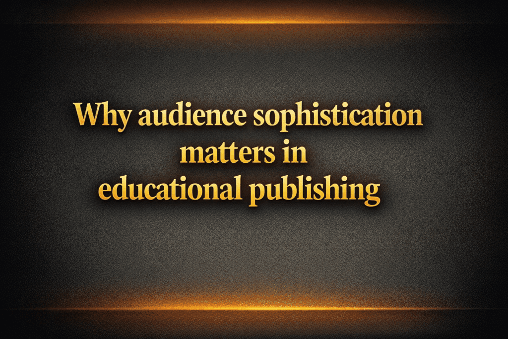 Why audience sophistication matters in educational publishing