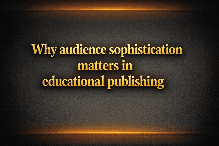 Why audience sophistication matters in educational publishing