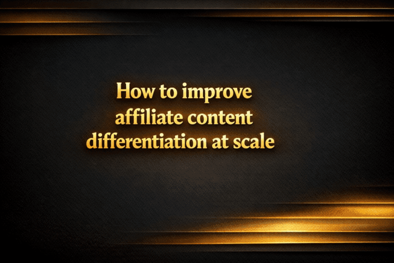 How to improve affiliate content differentiation at scale