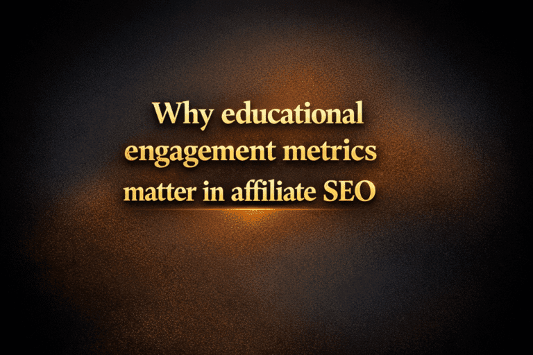 Why educational engagement metrics matter in affiliate SEO