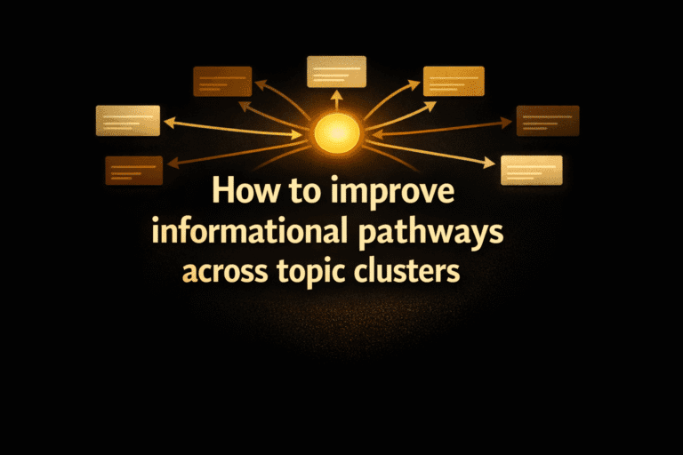 How to improve informational pathways across topic clusters