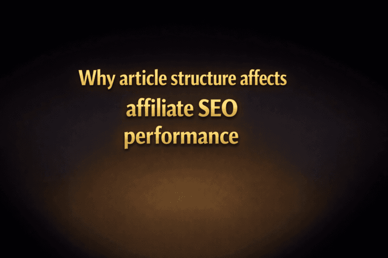 SEO editor reviewing article structure, analytics, and internal linking workflow