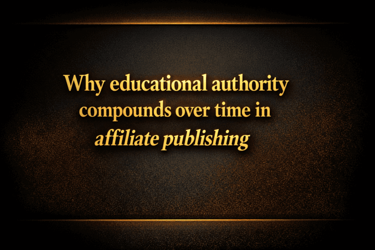 Why educational authority compounds over time in affiliate publishing