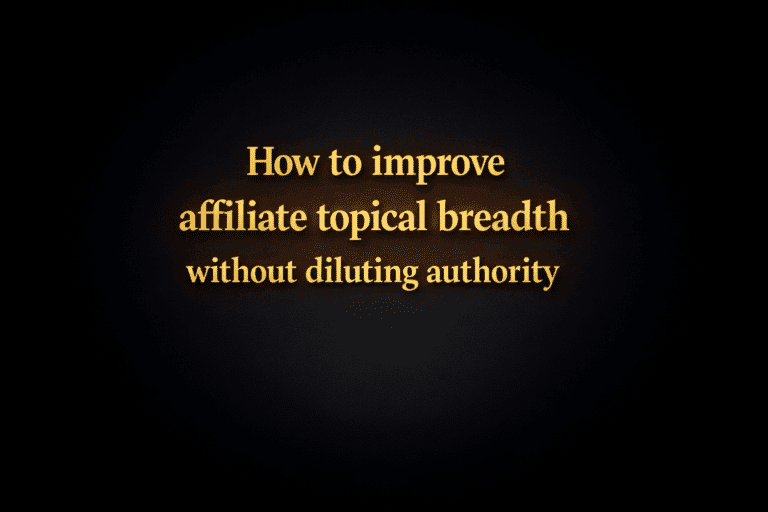 How to improve affiliate topical breadth without diluting authority