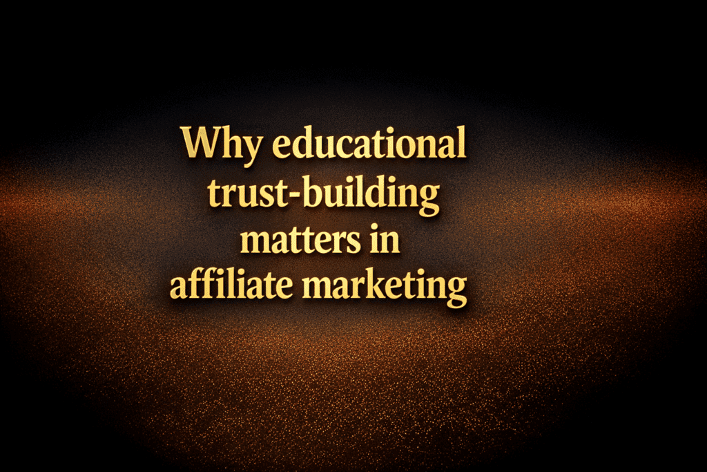 Why educational trust-building matters in affiliate marketing