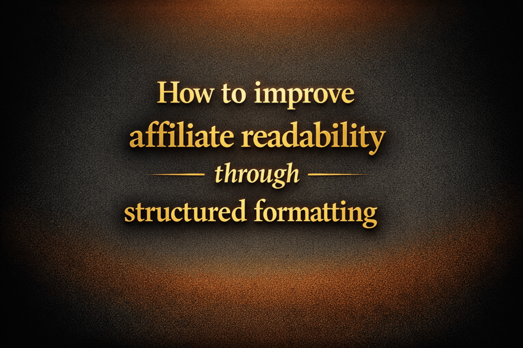 How to improve affiliate readability through structured formatting