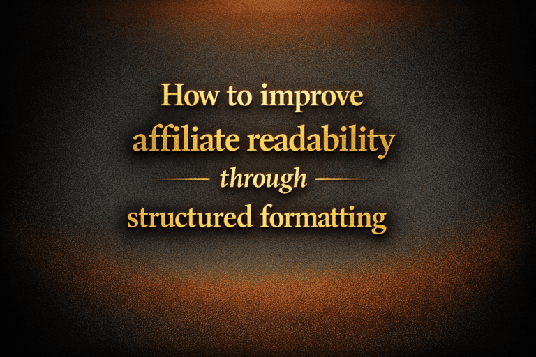 How to improve affiliate readability through structured formatting
