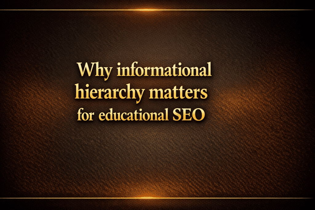 Why informational hierarchy matters for educational SEO
