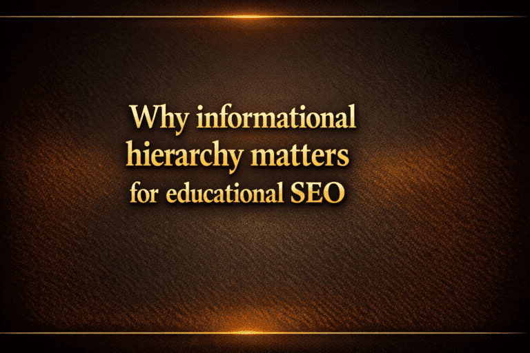Why informational hierarchy matters for educational SEO