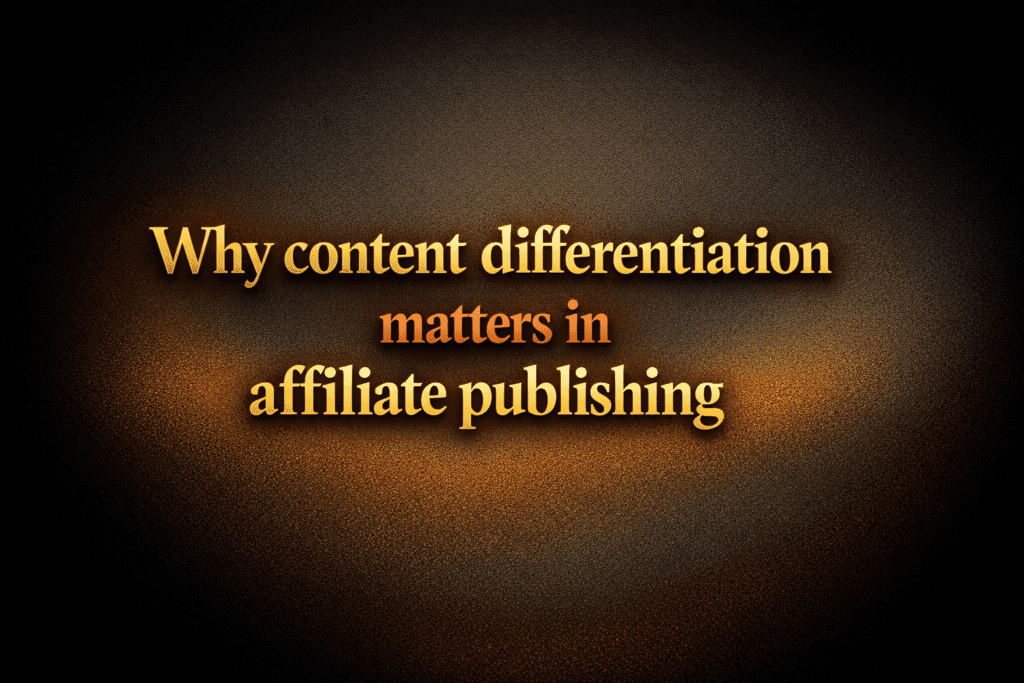 Why content differentiation matters in affiliate publishing