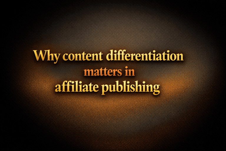 Why content differentiation matters in affiliate publishing