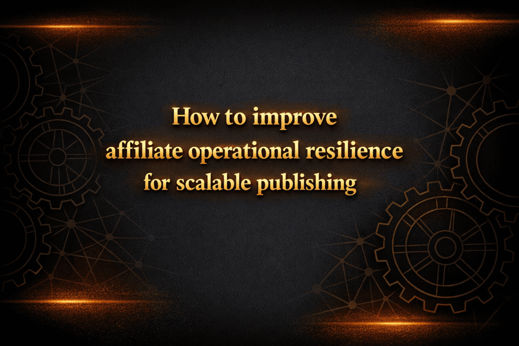 How to improve affiliate operational resilience for scalable publishing