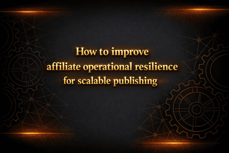 How to improve affiliate operational resilience for scalable publishing