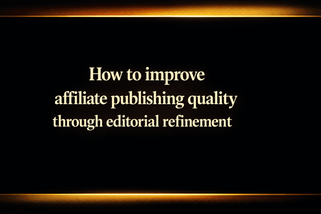 How to improve affiliate publishing quality through editorial refinement