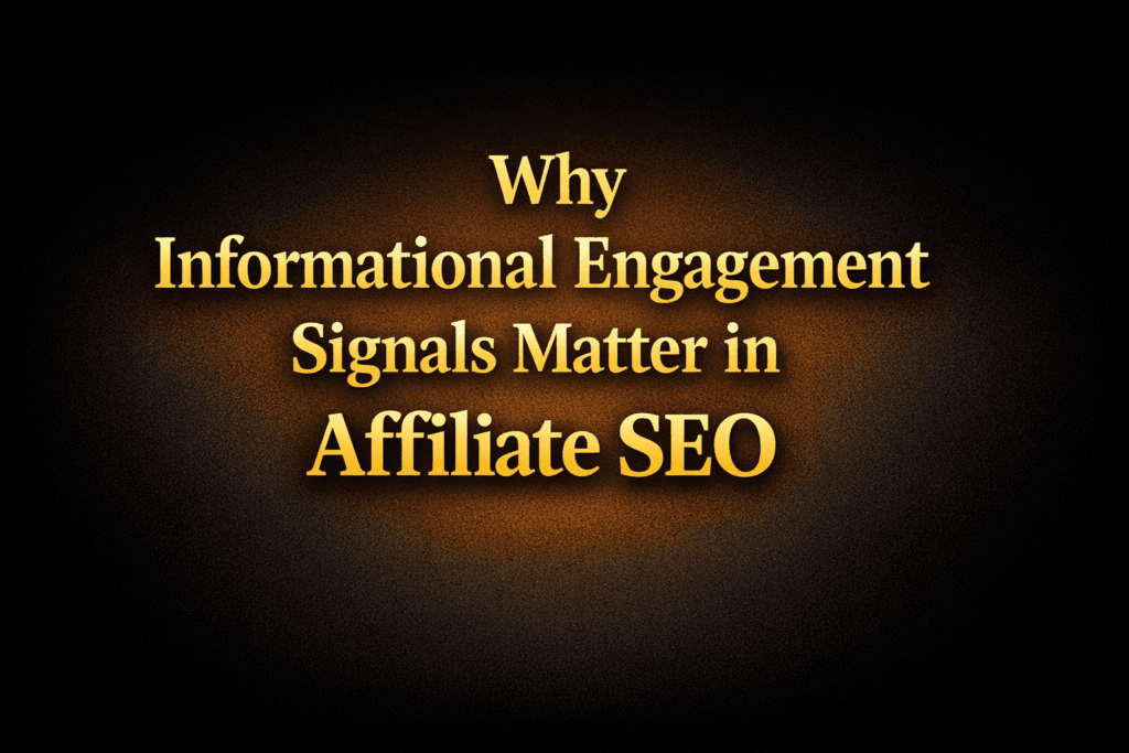 Why informational engagement signals matter in affiliate SEO