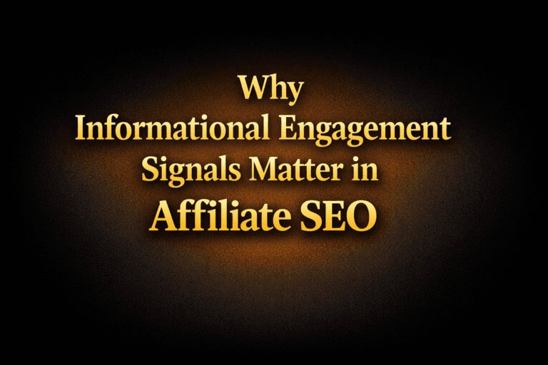 Why informational engagement signals matter in affiliate SEO