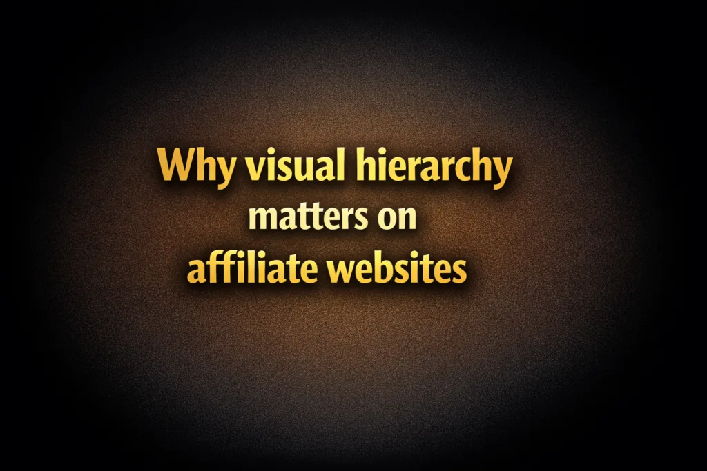 UX workflow showing visual hierarchy review for an affiliate website