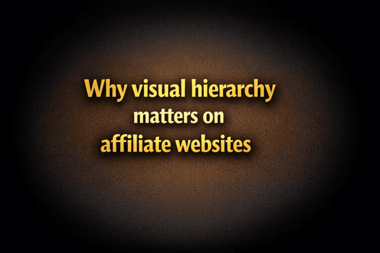 UX workflow showing visual hierarchy review for an affiliate website