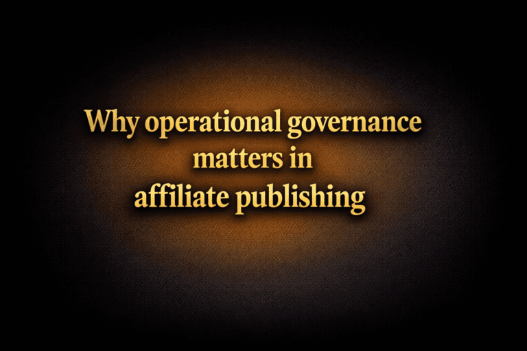 Why operational governance matters in affiliate publishing