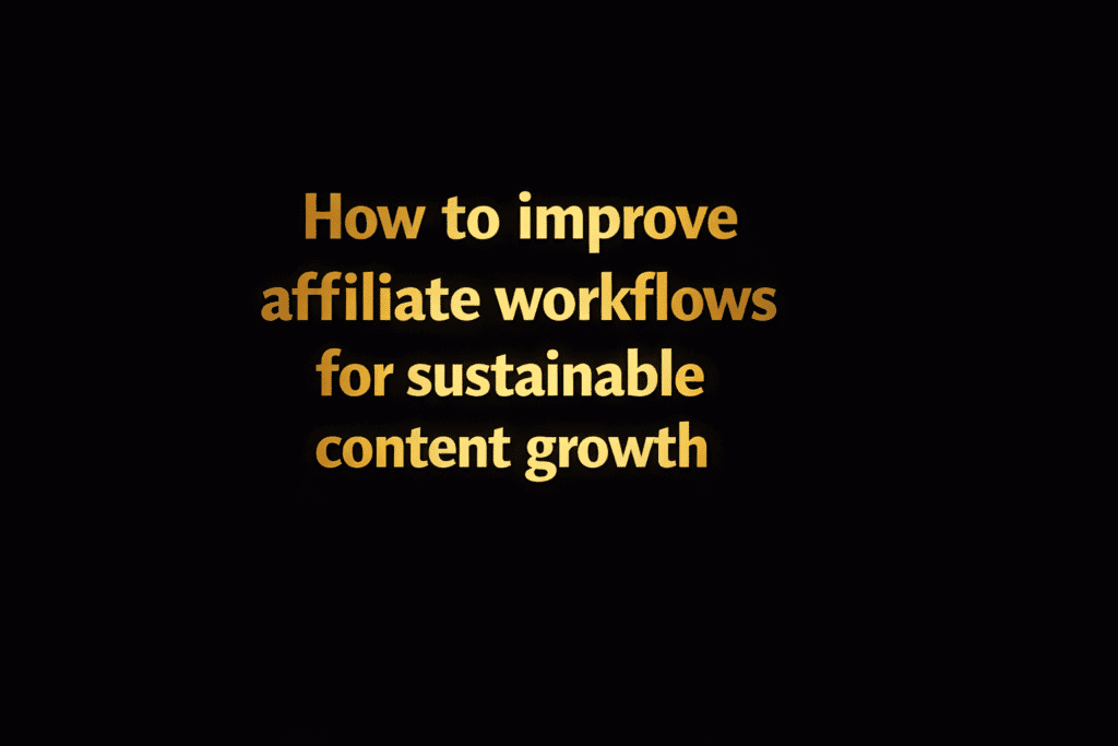 How to improve affiliate workflows for sustainable content growth