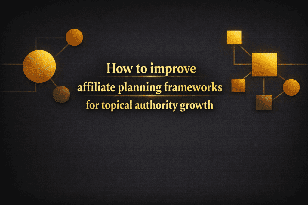 How to improve affiliate planning frameworks for topical authority growth