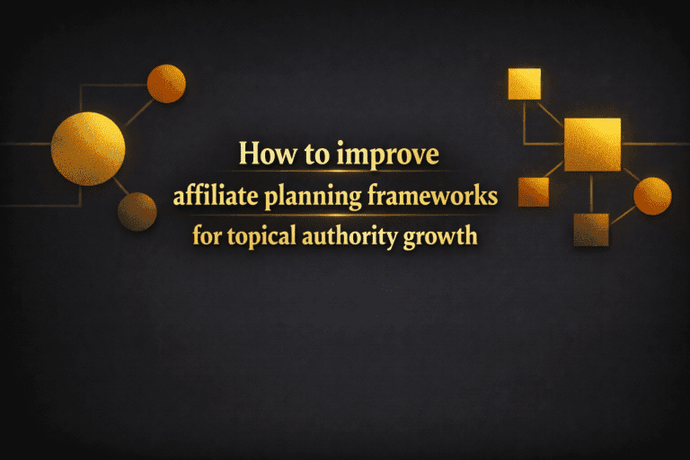 How to improve affiliate planning frameworks for topical authority growth