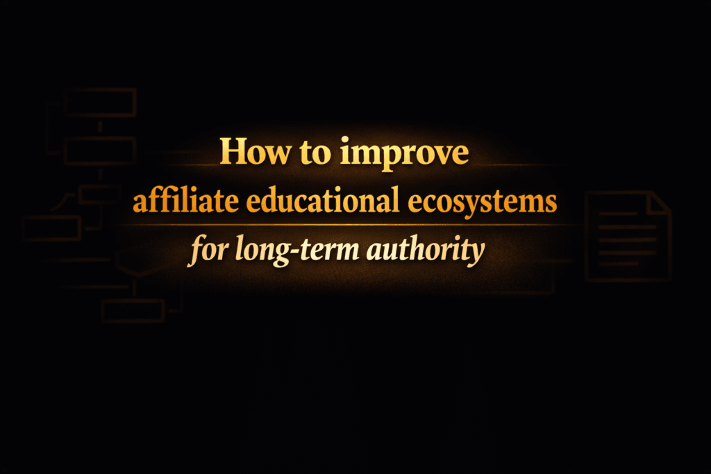 How to improve affiliate educational ecosystems for long-term authority