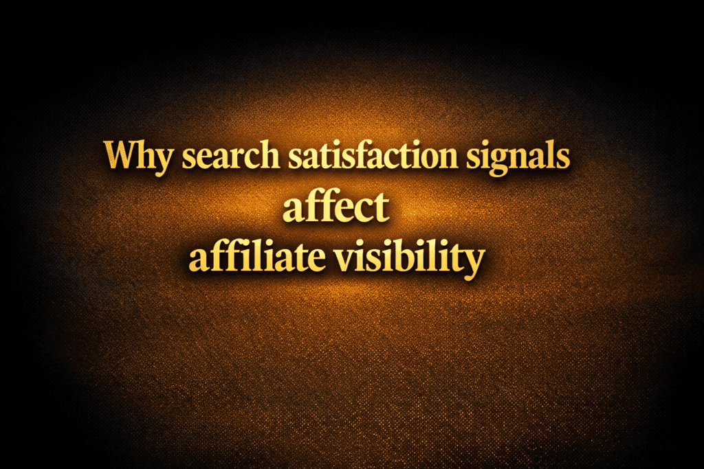 Why search satisfaction signals affect affiliate visibility