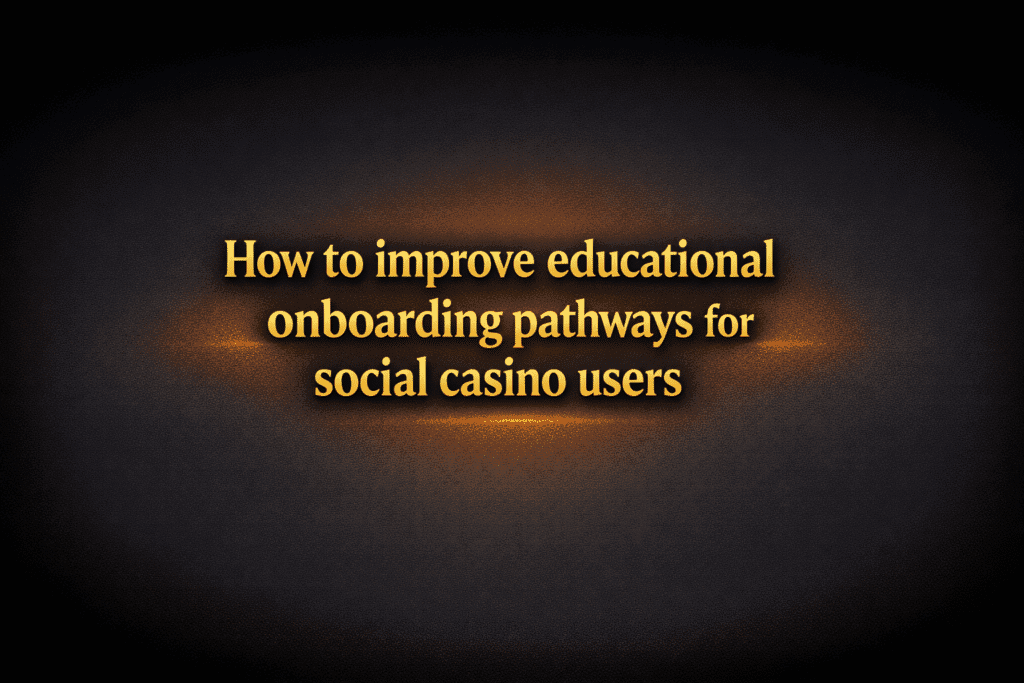 How to improve educational onboarding pathways for social casino users