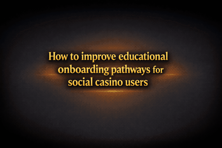 How to improve educational onboarding pathways for social casino users