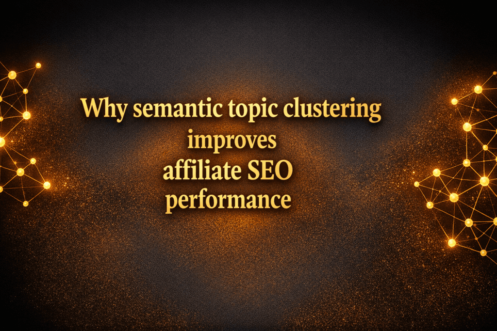 Why semantic topic clustering improves affiliate SEO performance