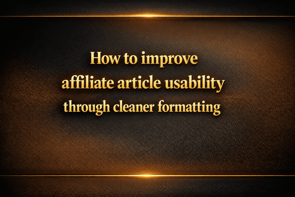 How to improve affiliate article usability through cleaner formatting