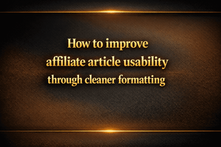 How to improve affiliate article usability through cleaner formatting