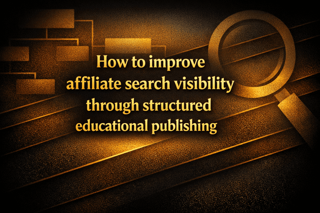 How to improve affiliate search visibility through structured educational publishing
