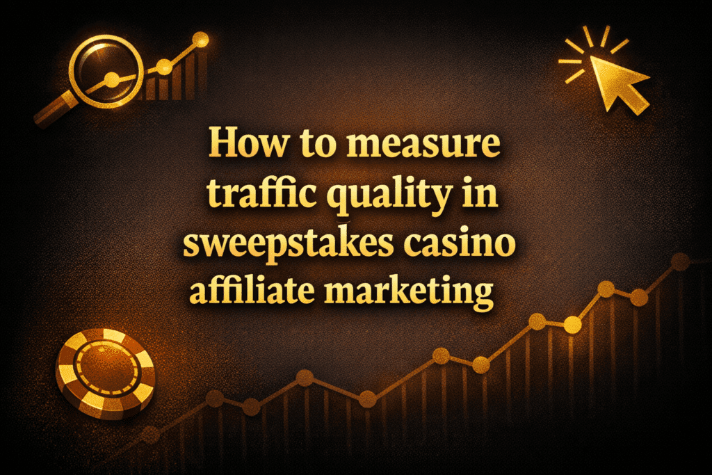 How to measure traffic quality in sweepstakes casino affiliate marketing
