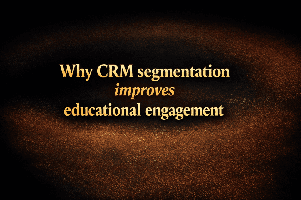 Why CRM segmentation improves educational engagement