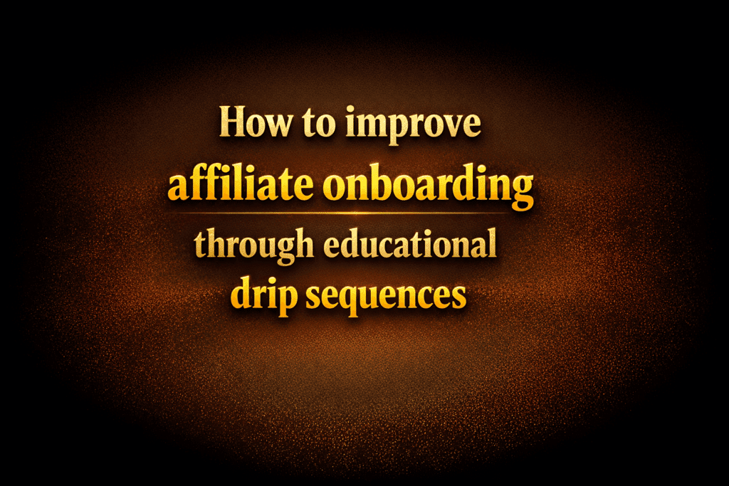How to improve affiliate onboarding through educational drip sequences