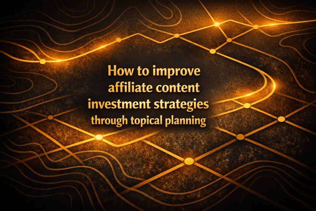 How to improve affiliate content investment strategies through topical planning