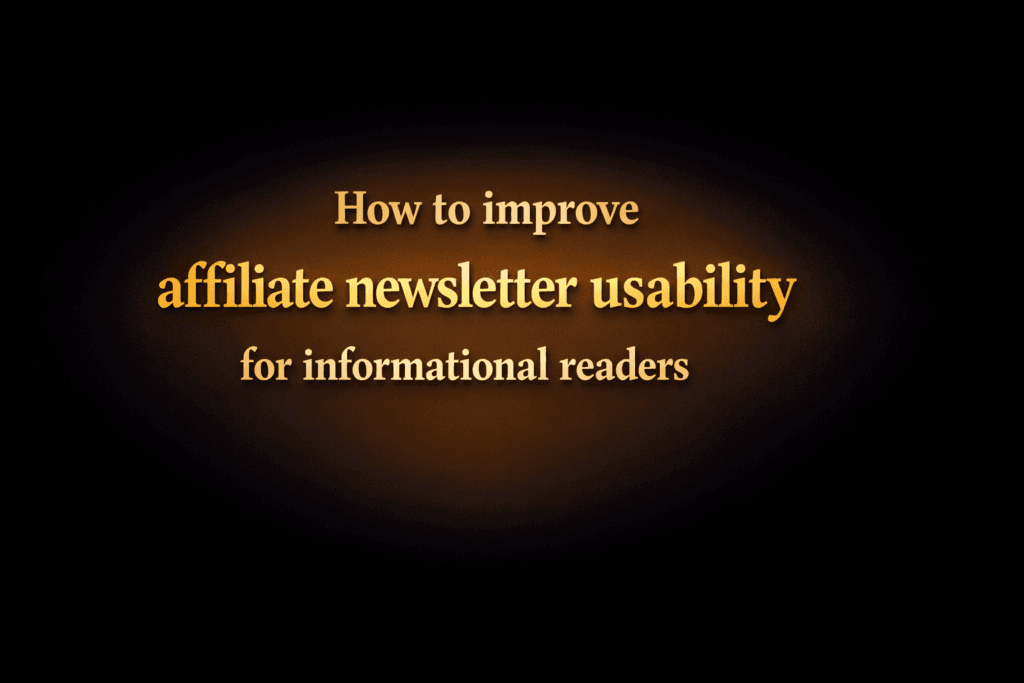 How to improve affiliate newsletter usability for informational readers