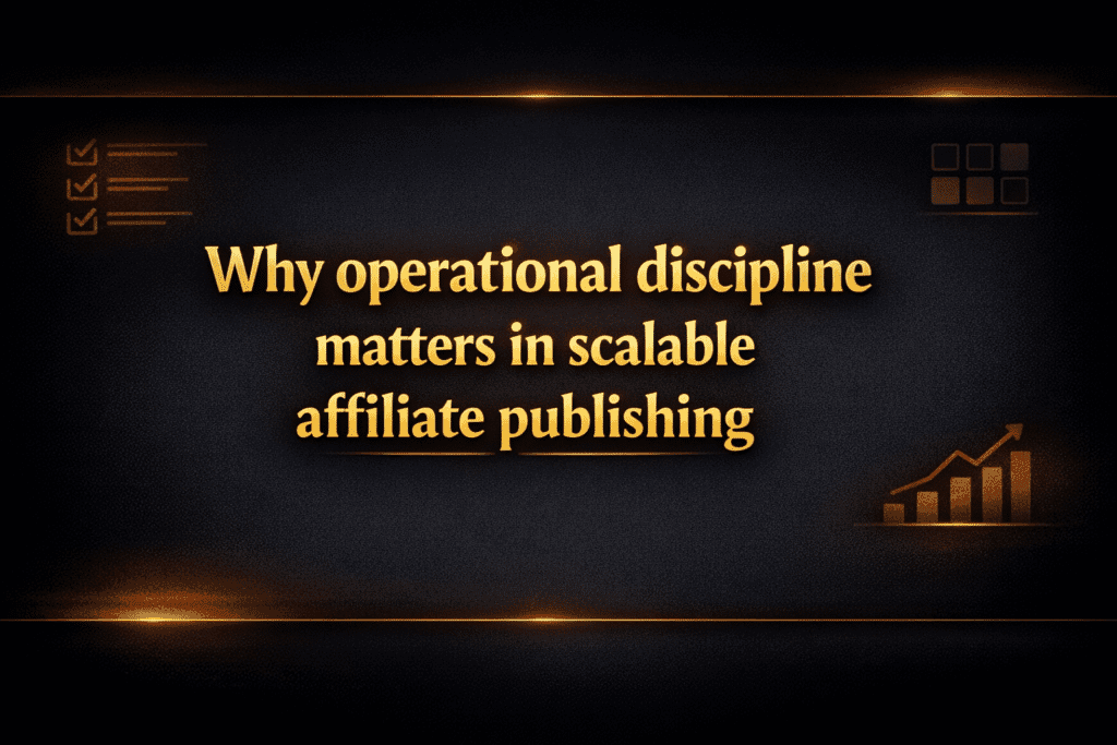 Why operational discipline matters in scalable affiliate publishing