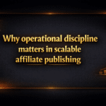 Why operational discipline matters in scalable affiliate publishing