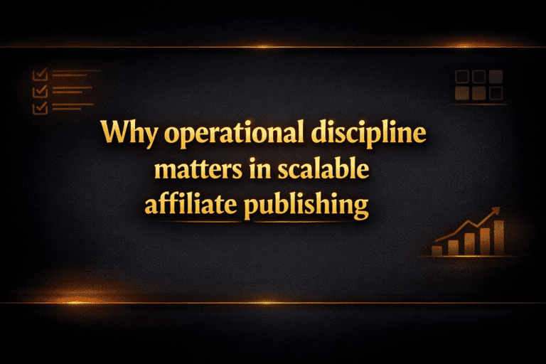 Why operational discipline matters in scalable affiliate publishing